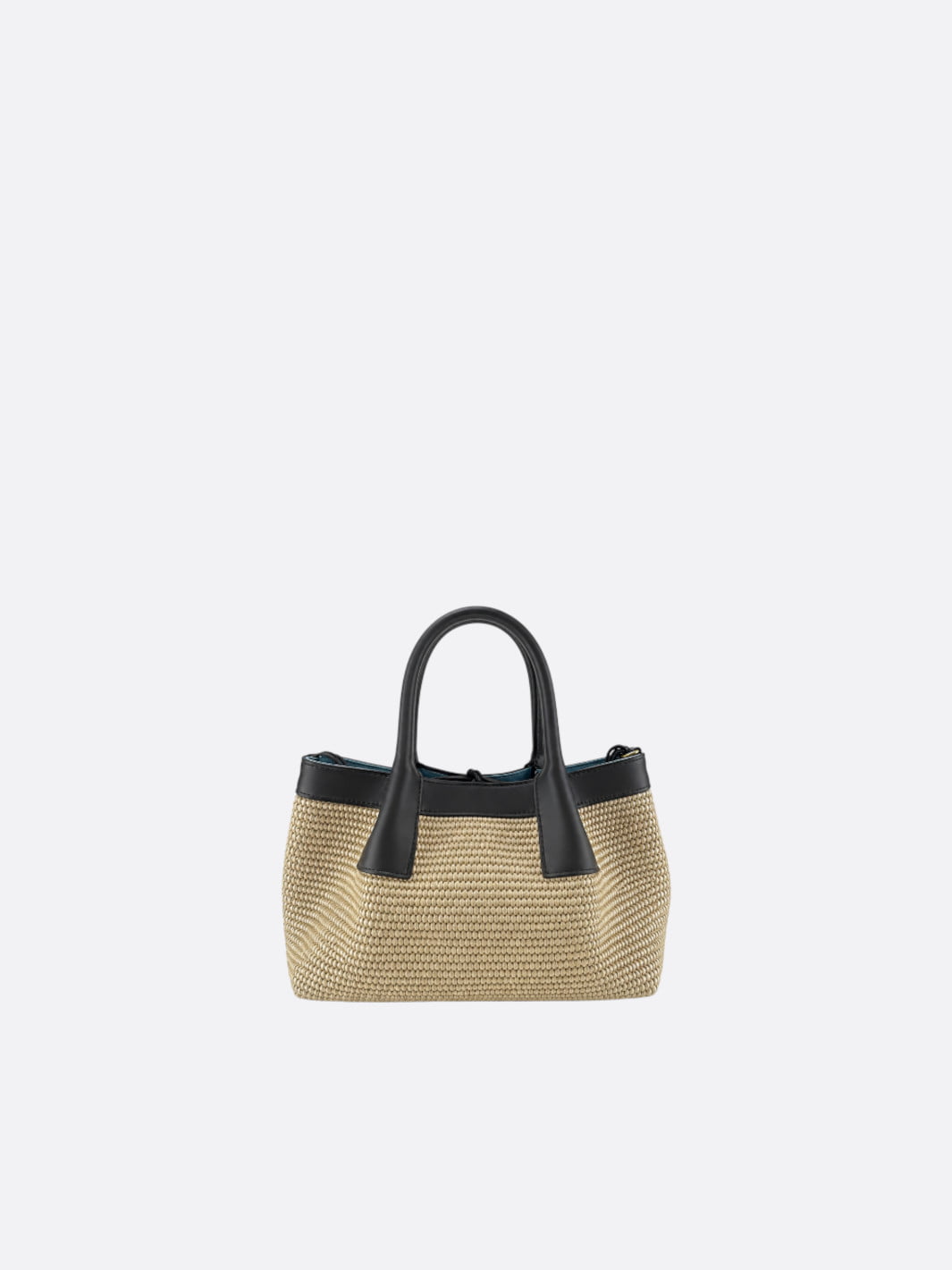 Raffia and Leather Handwoven Tote Bag