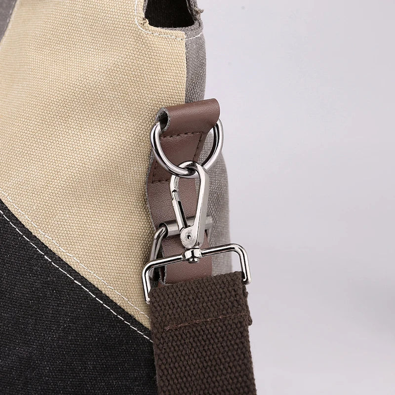 Canvas Patchwork Top-Handle Crossbody Shoulder Bag Women's Vintage Tote