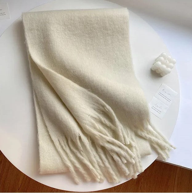 Oversized Winter Scarf Soft Solid-Color Wrap