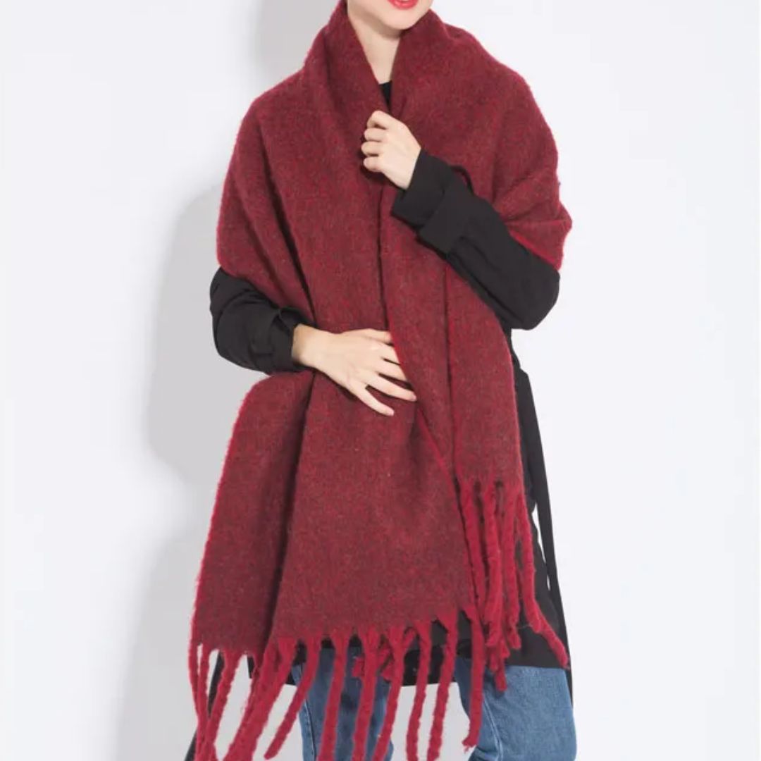 Oversized Winter Scarf Soft Solid-Color Wrap