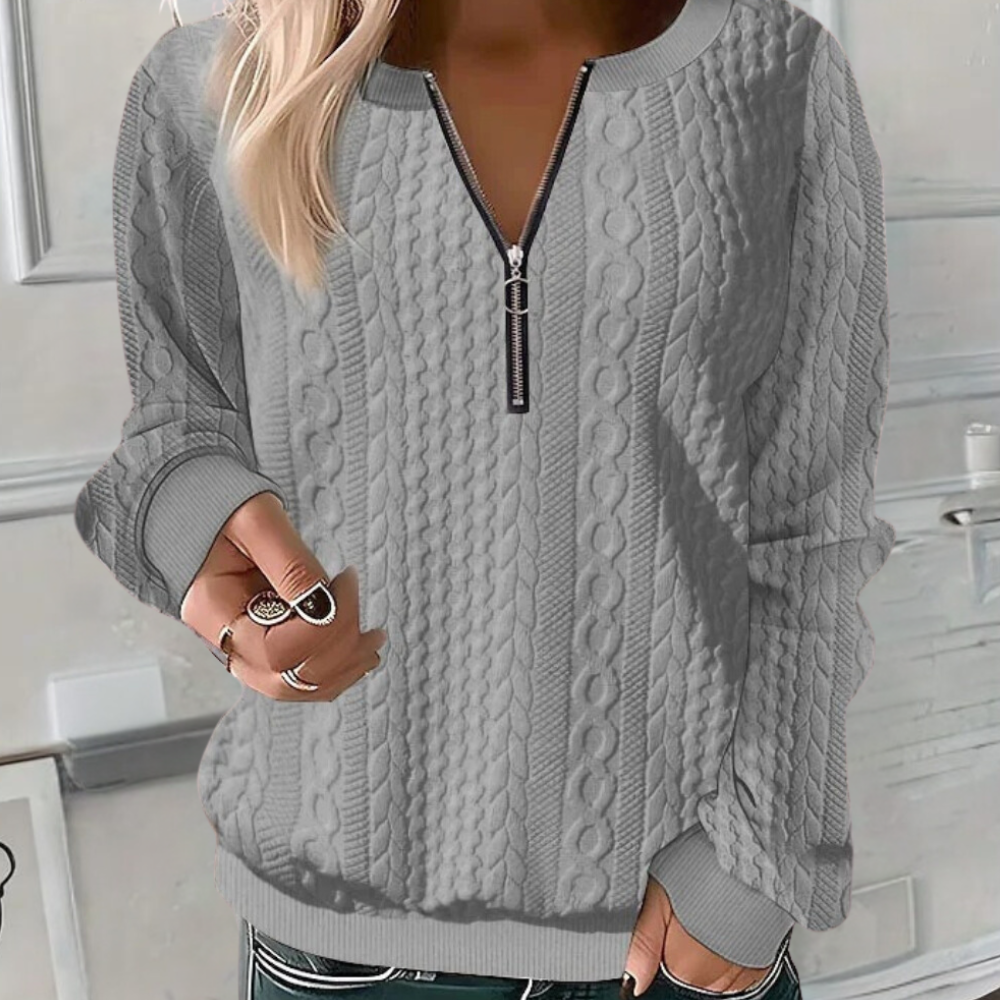 Women's Textured Knit Sweater For Cool Weather