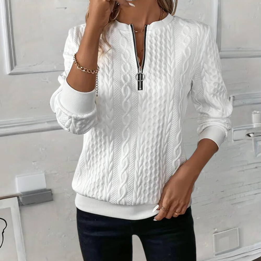 Women's Textured Knit Sweater For Cool Weather