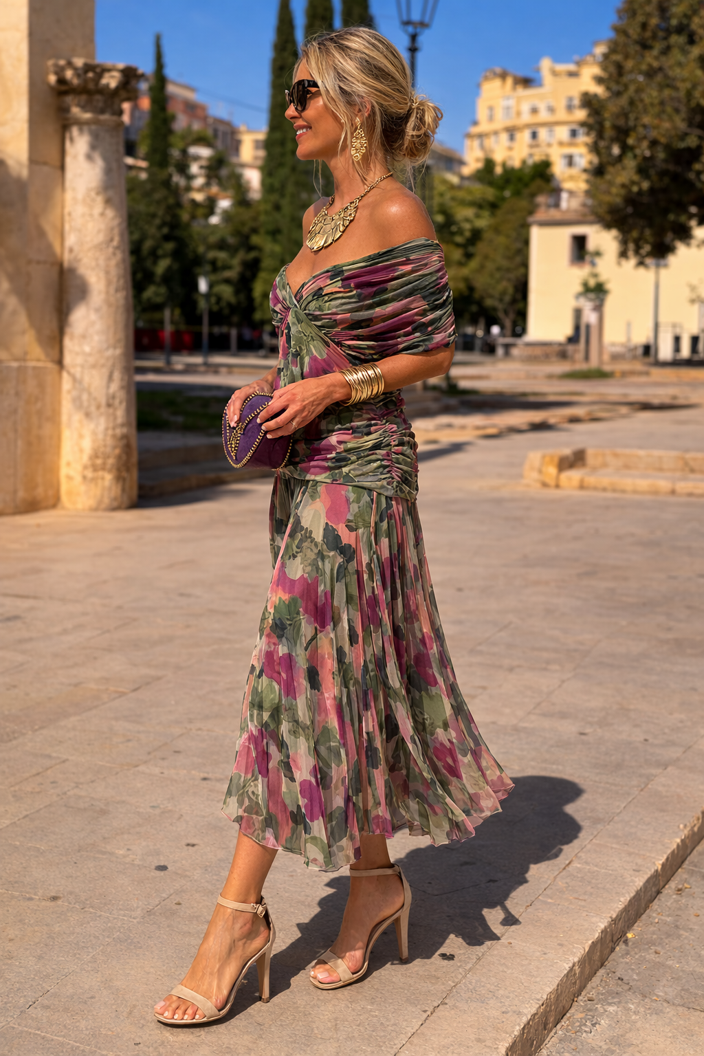 Elegant V-neck dress silhouette for a special occasion outfit