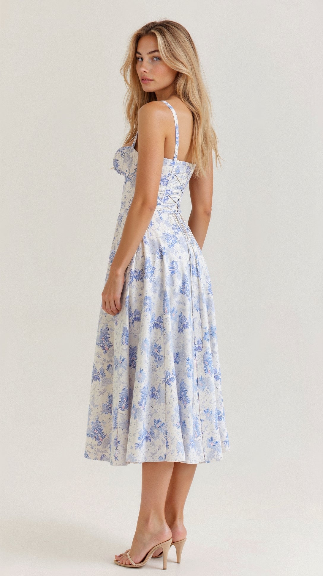 Women's midi dress styled for a romantic occasion
