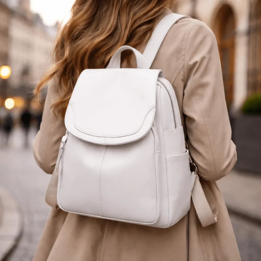 Women's Anti-Theft Backpack With Embossed PU Leather