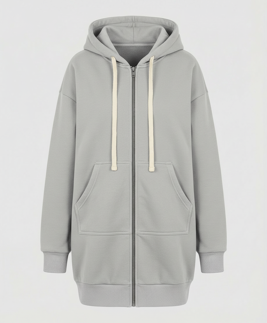 Women's Knee-Length Zip Hoodie