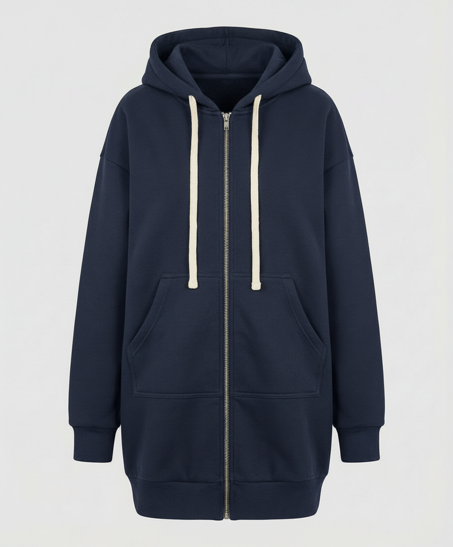 Women's Knee-Length Zip Hoodie