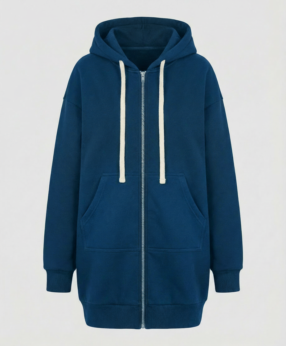Women's Knee-Length Zip Hoodie