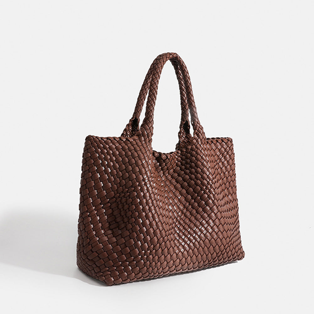 Woven tote bag for women with large capacity shown from the front