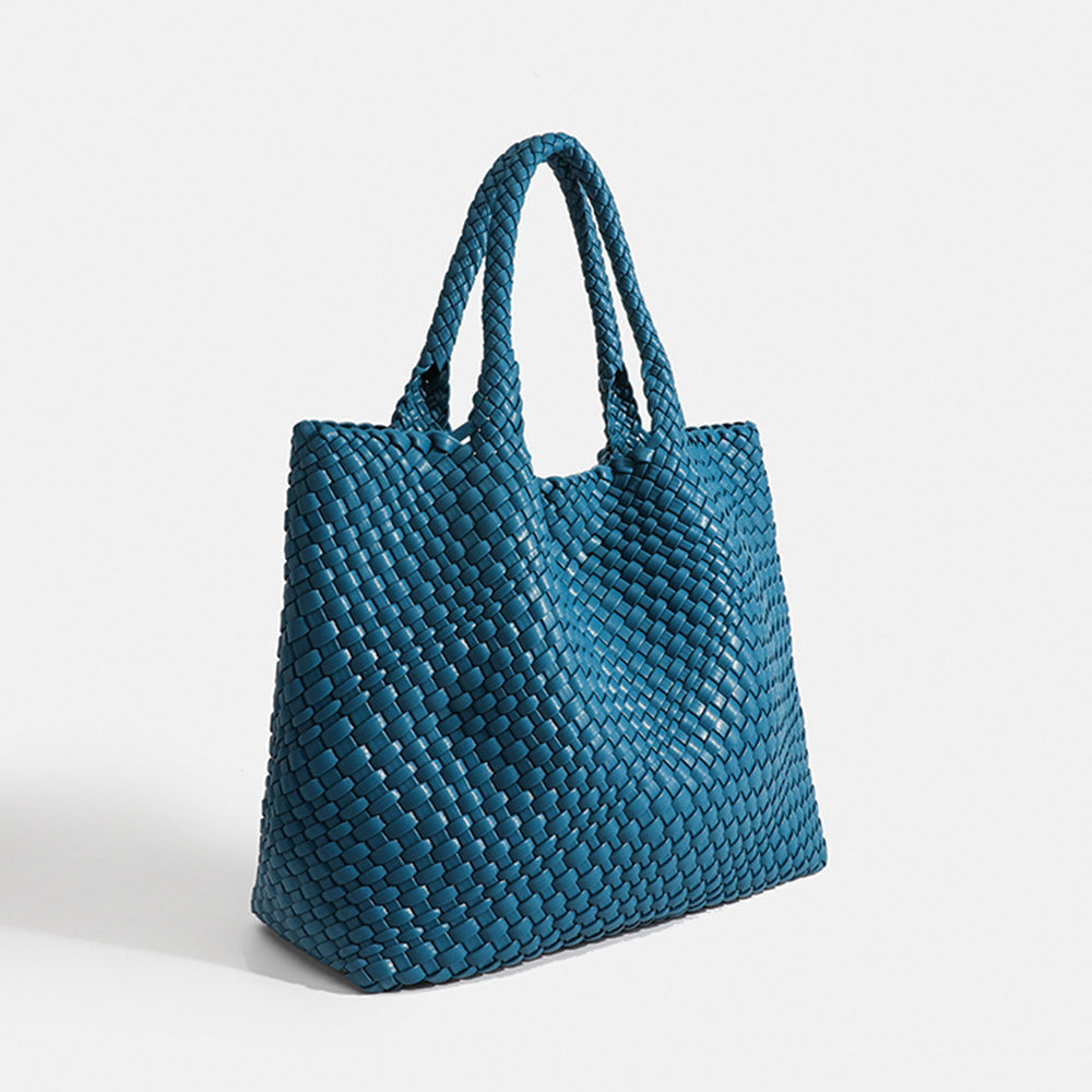 Textured braided tote bag for women with roomy interior