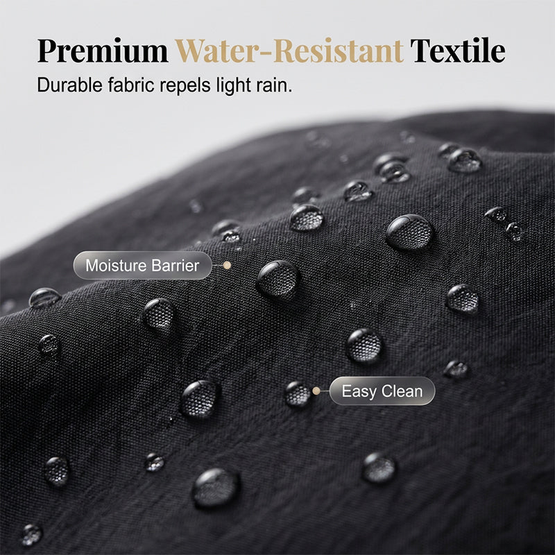 Side view of the water-resistant drawstring tote bag