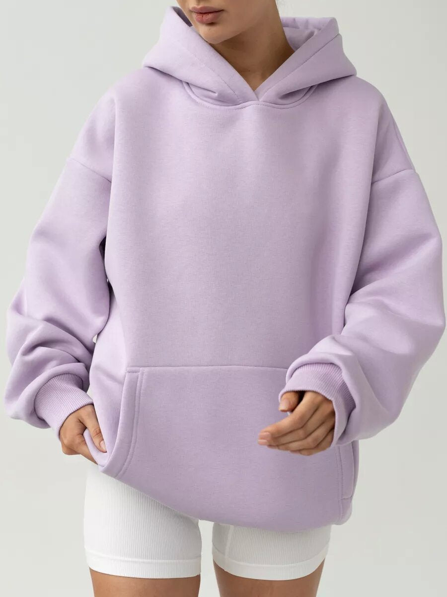 Women's Oversized Fleece Hoodie With Kangaroo Pocket
