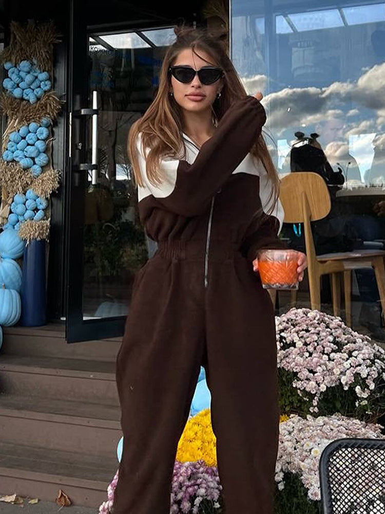 Women's Cropped Zip Hoodie And Wide-Leg Lounge Set