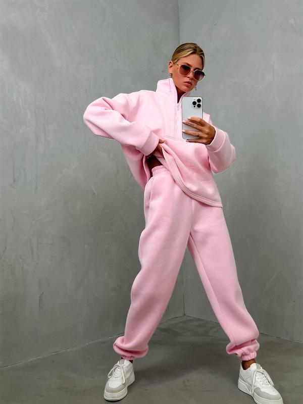 Women's Oversized Half-Zip Loungewear Set