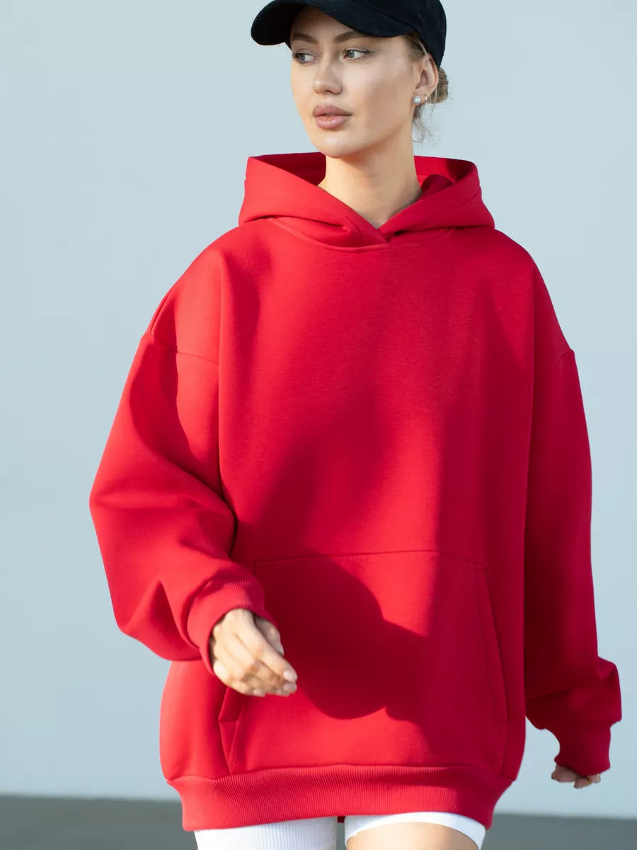 Close-up of the hoodie sleeve and dropped shoulder seam
