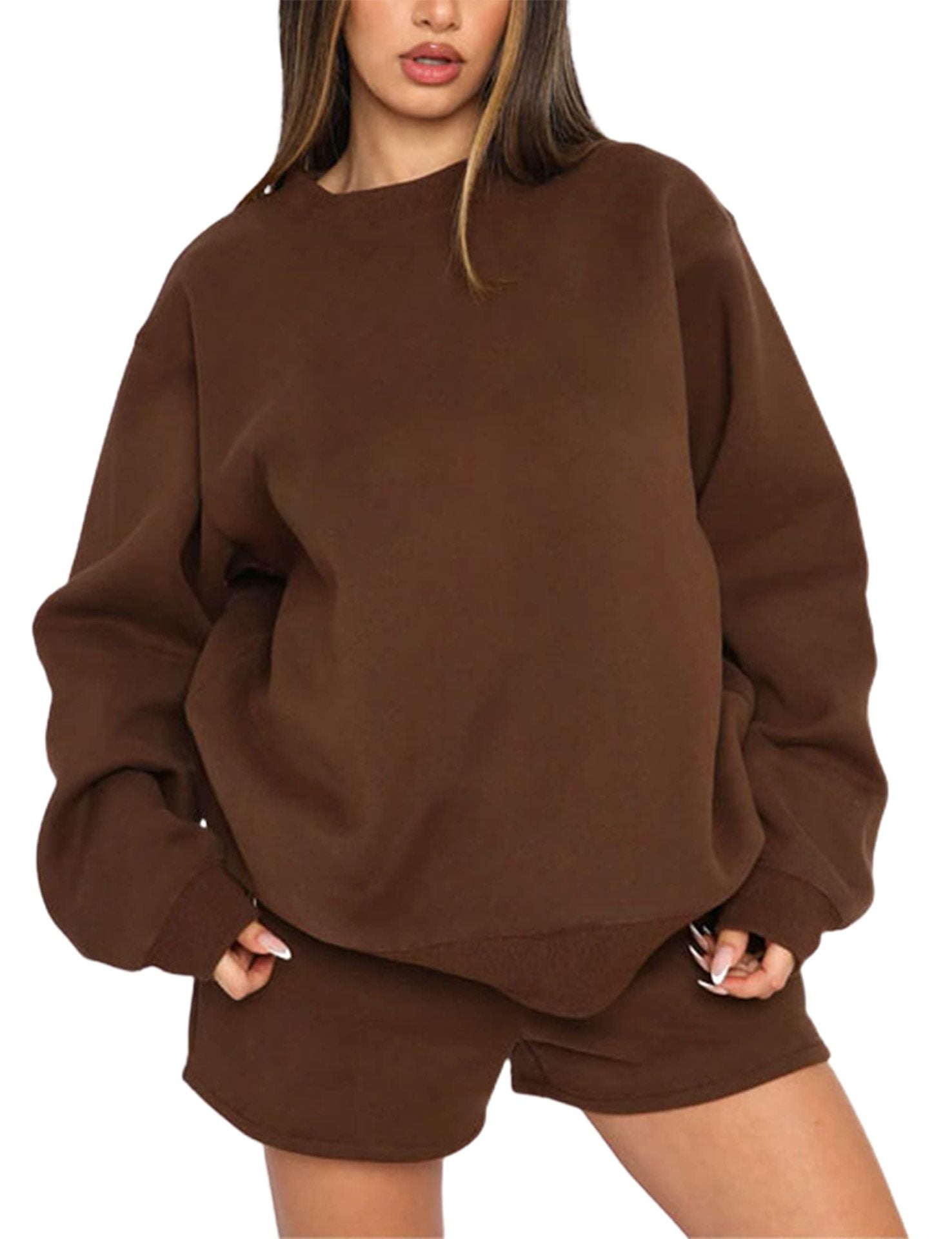 Back view of the oversized sweatshirt from the women's lounge set