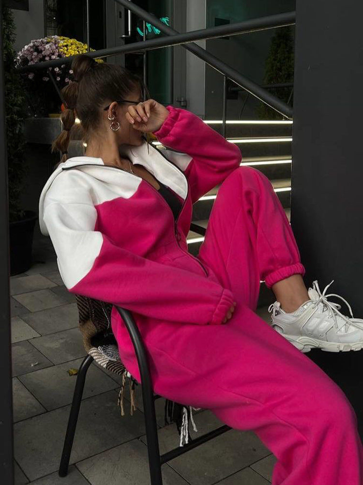 Wide-leg lounge pants with a high-waist fit