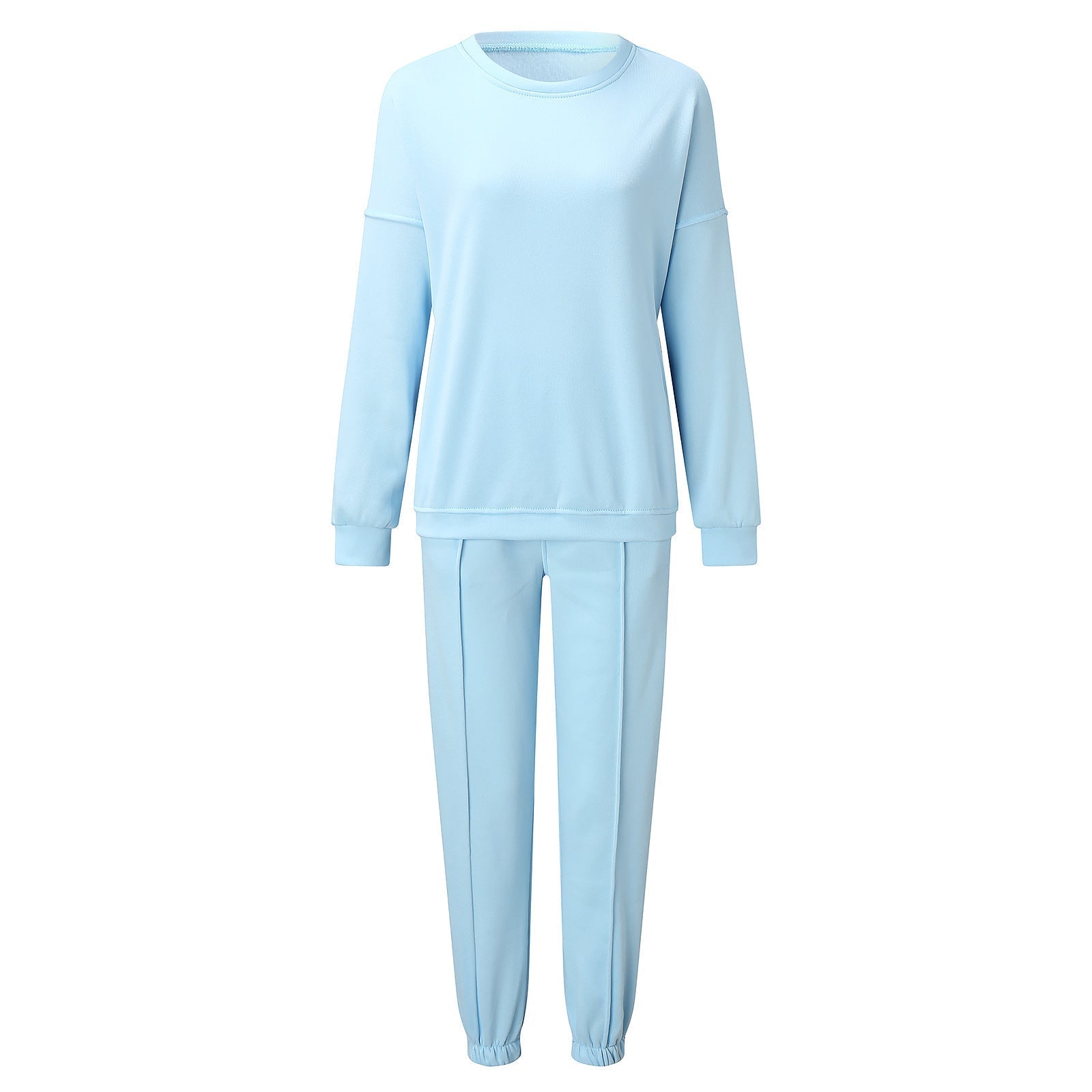 Women's Vintage-Washed Lounge Set With Wide-Leg Pants