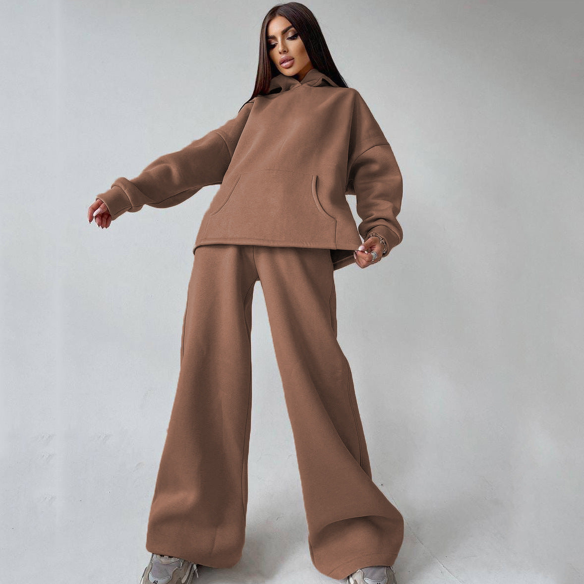 Women's Oversized Hoodie And Flare Pants Set