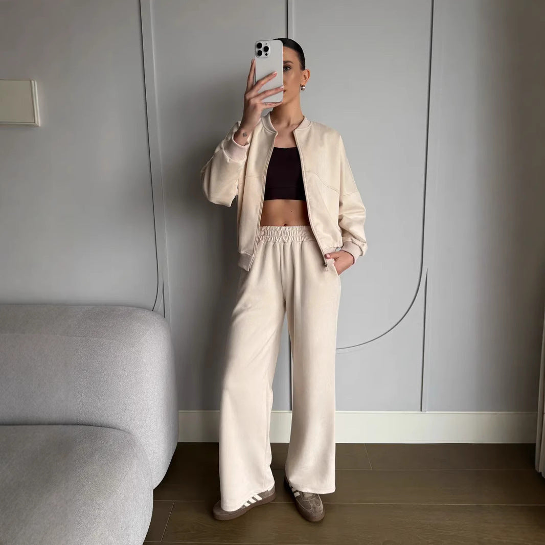 Women's matching loungewear set styled for relaxed days at home
