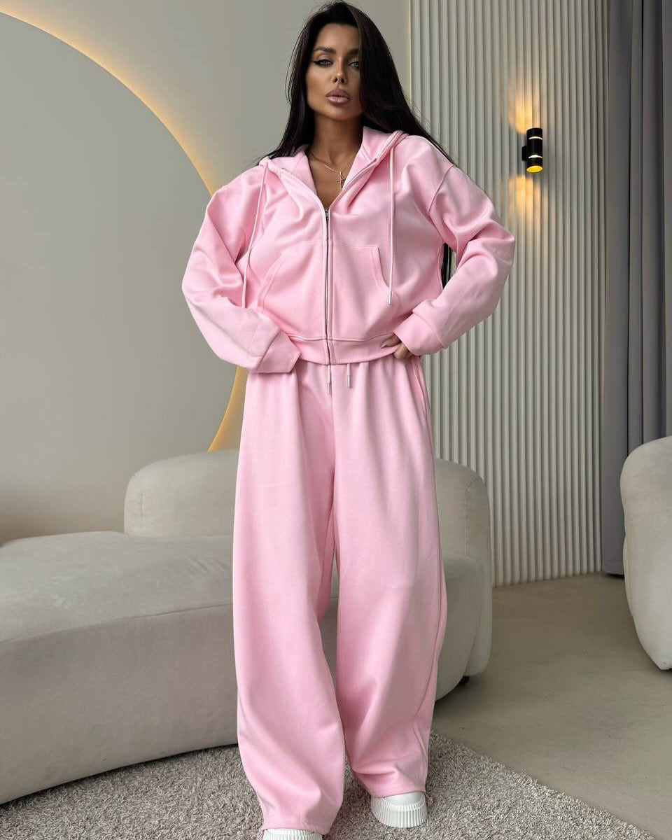 Women's Wide-Leg High-Waisted Lounge Pants With Pockets