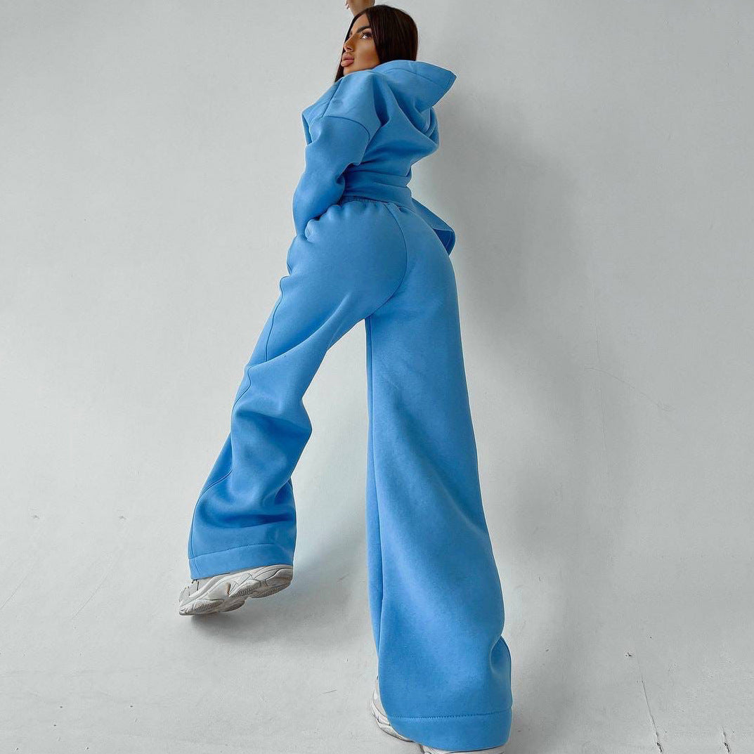 Women's Oversized Hoodie And Flare Pants Set