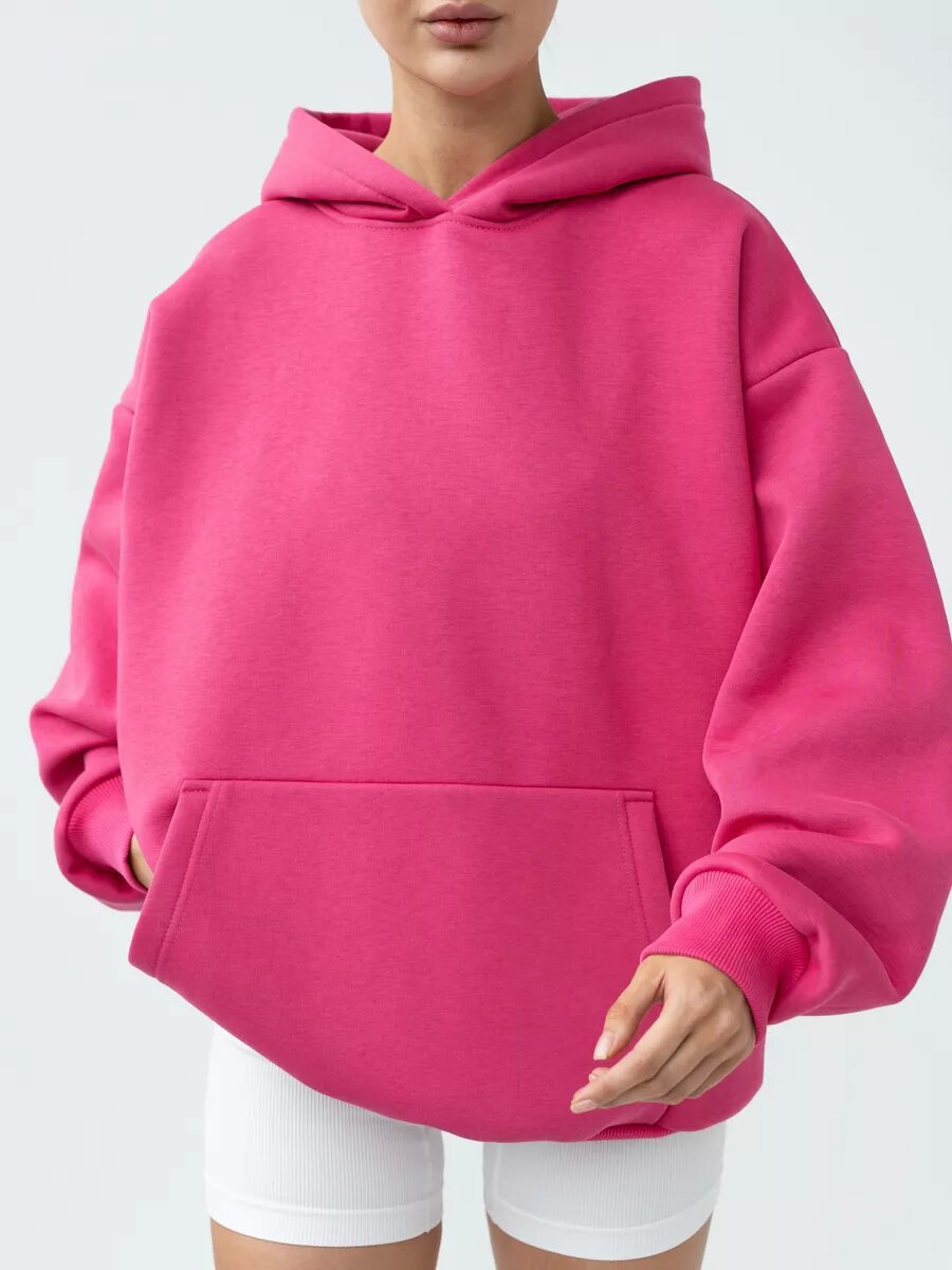 Women's Oversized Fleece Hoodie With Kangaroo Pocket