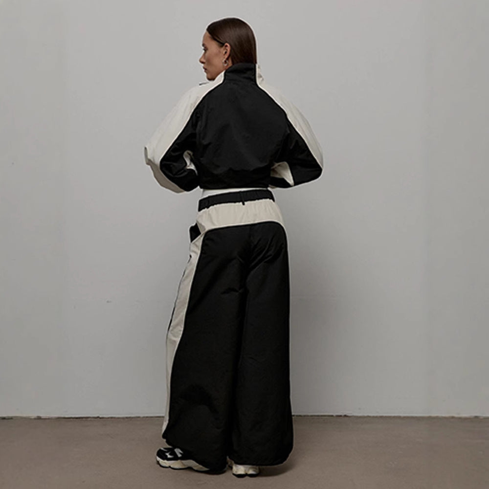 Back view of the women's oversized track jacket