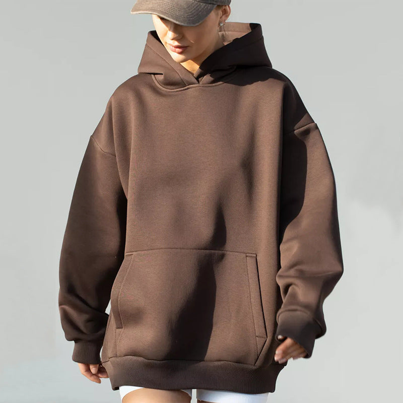 Women's hoodie featuring a large kangaroo pocket across the front