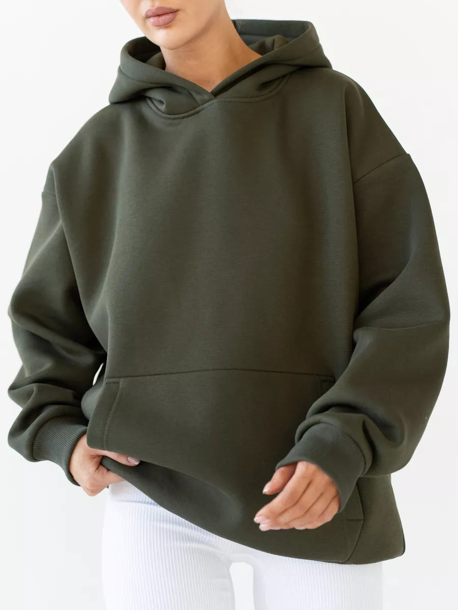 Women's Oversized Fleece Hoodie With Kangaroo Pocket