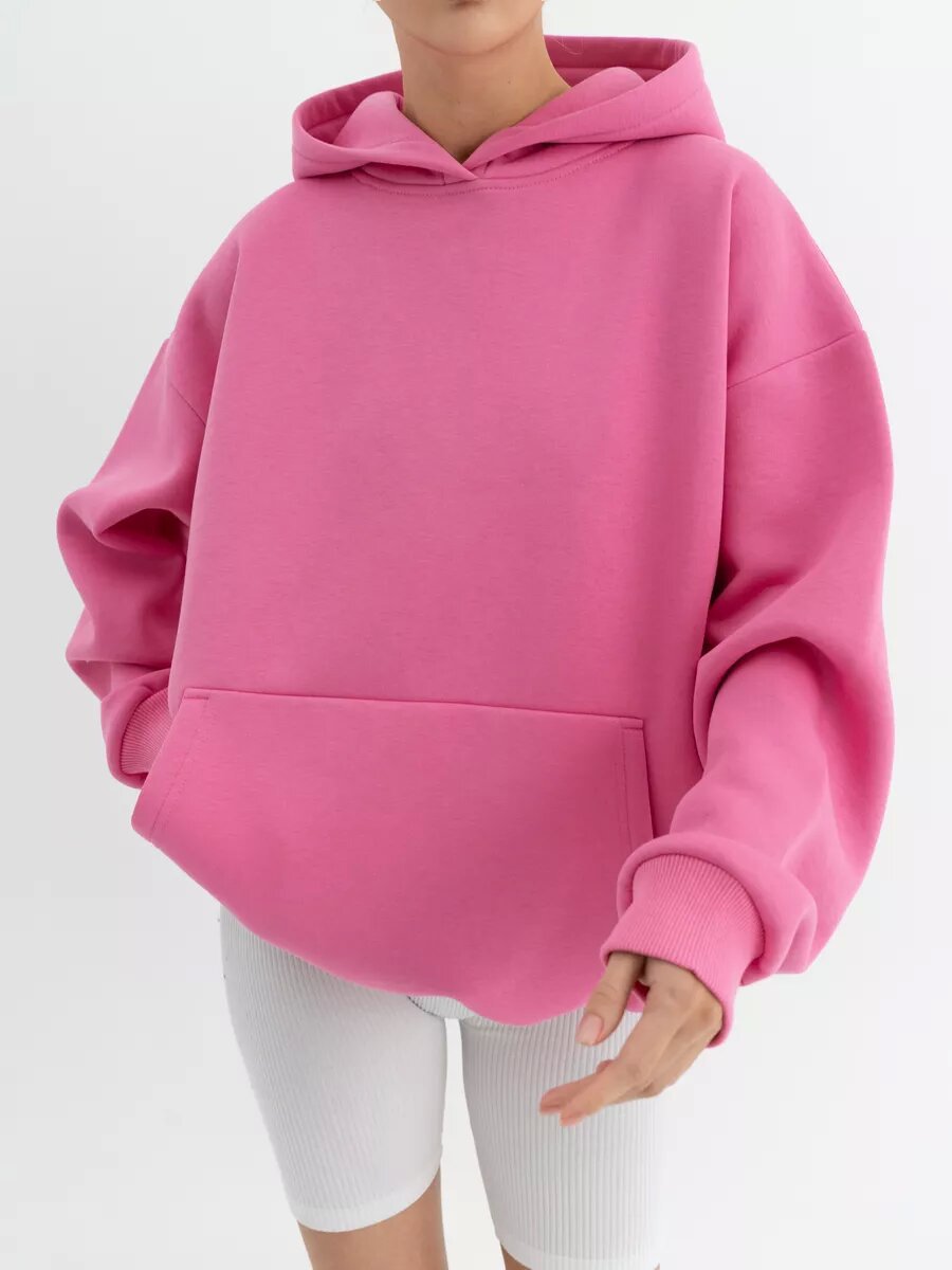 Women's Oversized Fleece Hoodie With Kangaroo Pocket