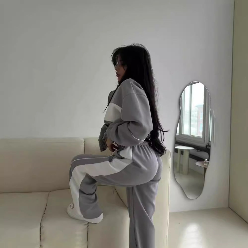Women's tracksuit set styled as a casual everyday outfit