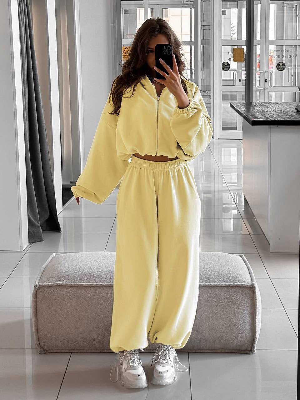 Women's Oversized Hoodie And Jogger Set High-Waist Lounge Outfit