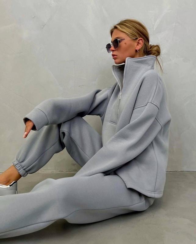 Women's Oversized Half-Zip Loungewear Set