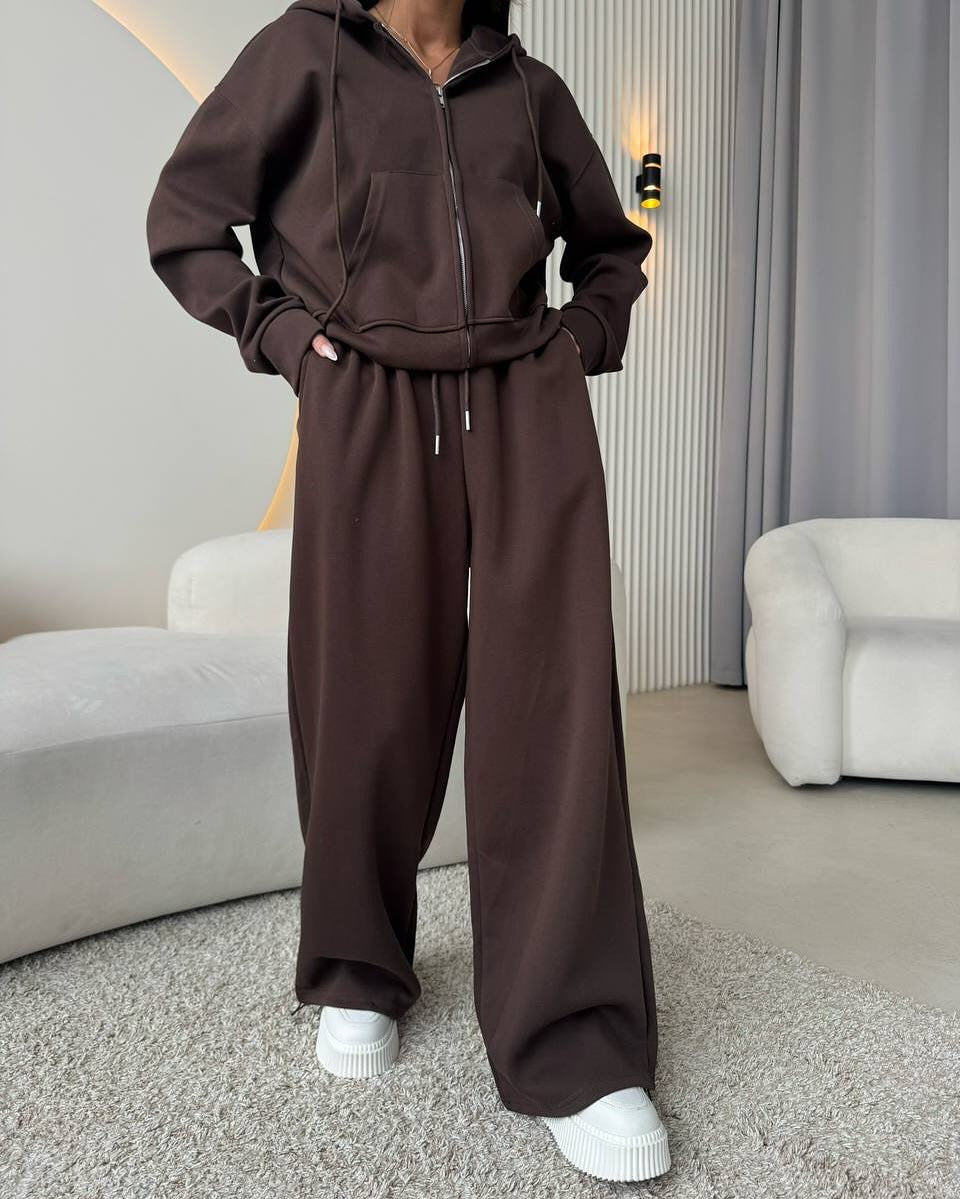 Women's Wide-Leg High-Waisted Lounge Pants With Pockets