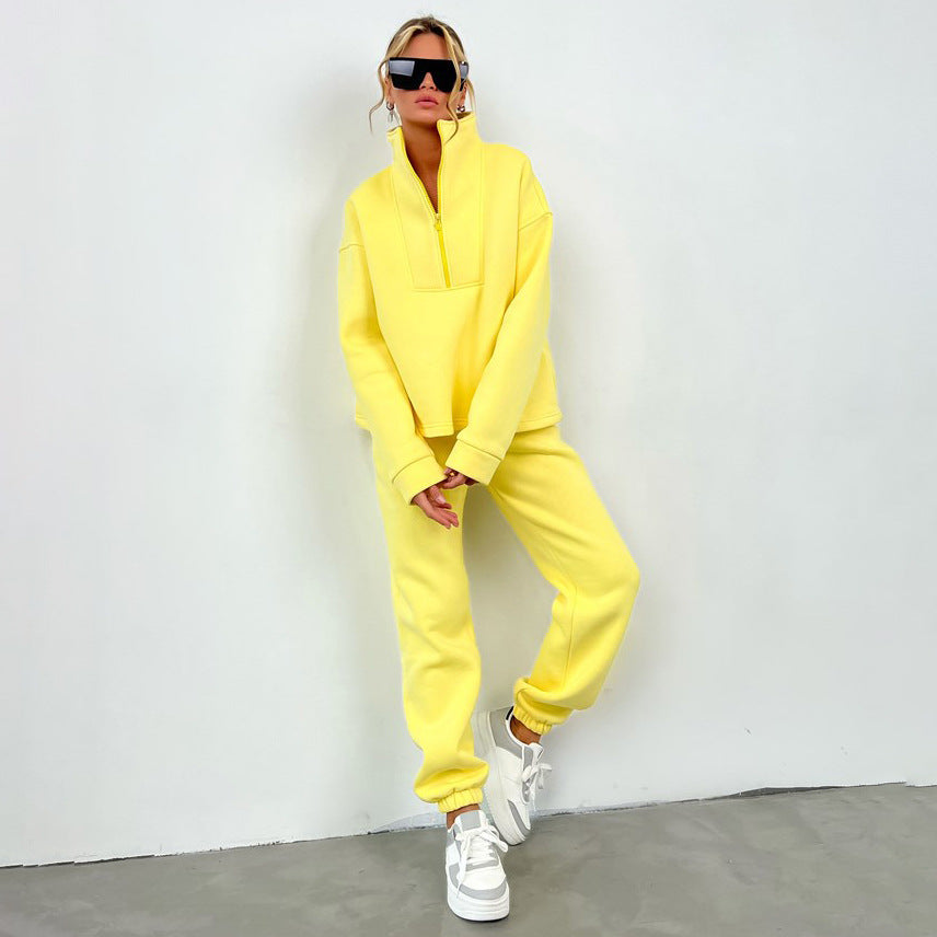Women's Oversized Half-Zip Loungewear Set