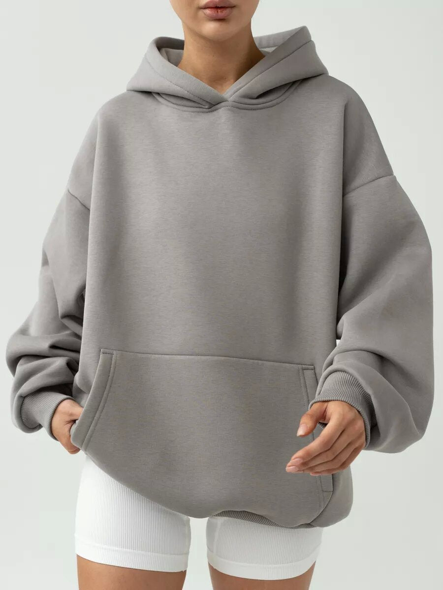 Women's Oversized Fleece Hoodie With Kangaroo Pocket