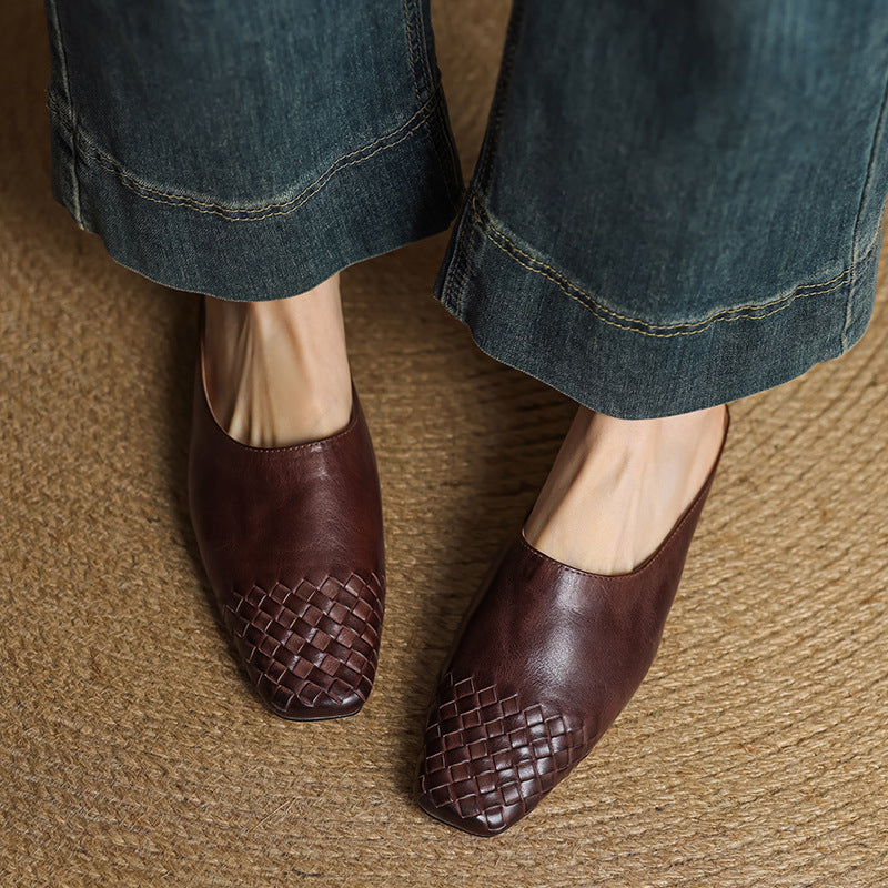 Leather mules styled as versatile everyday flats