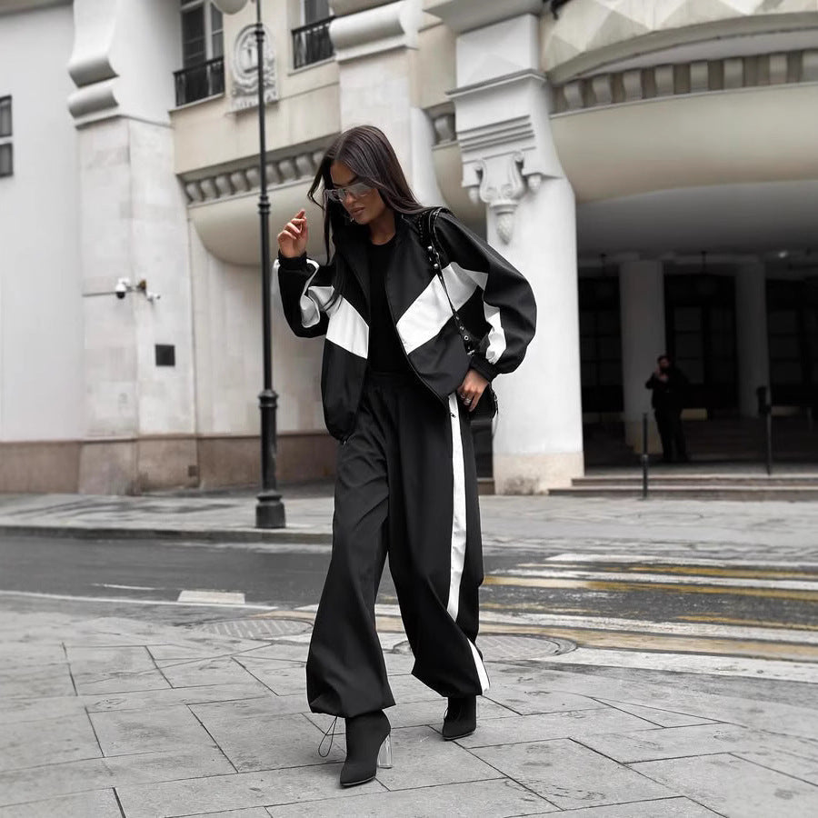Women's two-piece tracksuit set styled for casual everyday wear