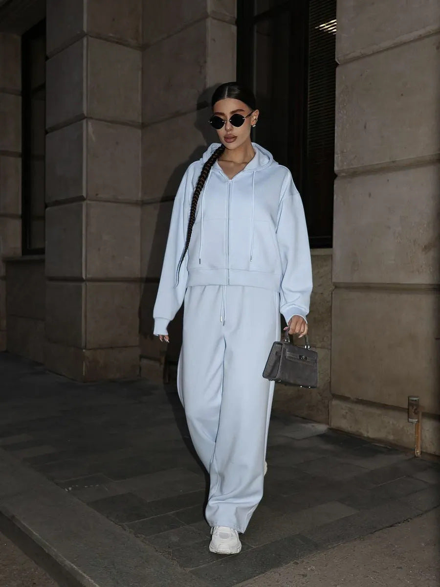 Women's Wide-Leg High-Waisted Lounge Pants With Pockets