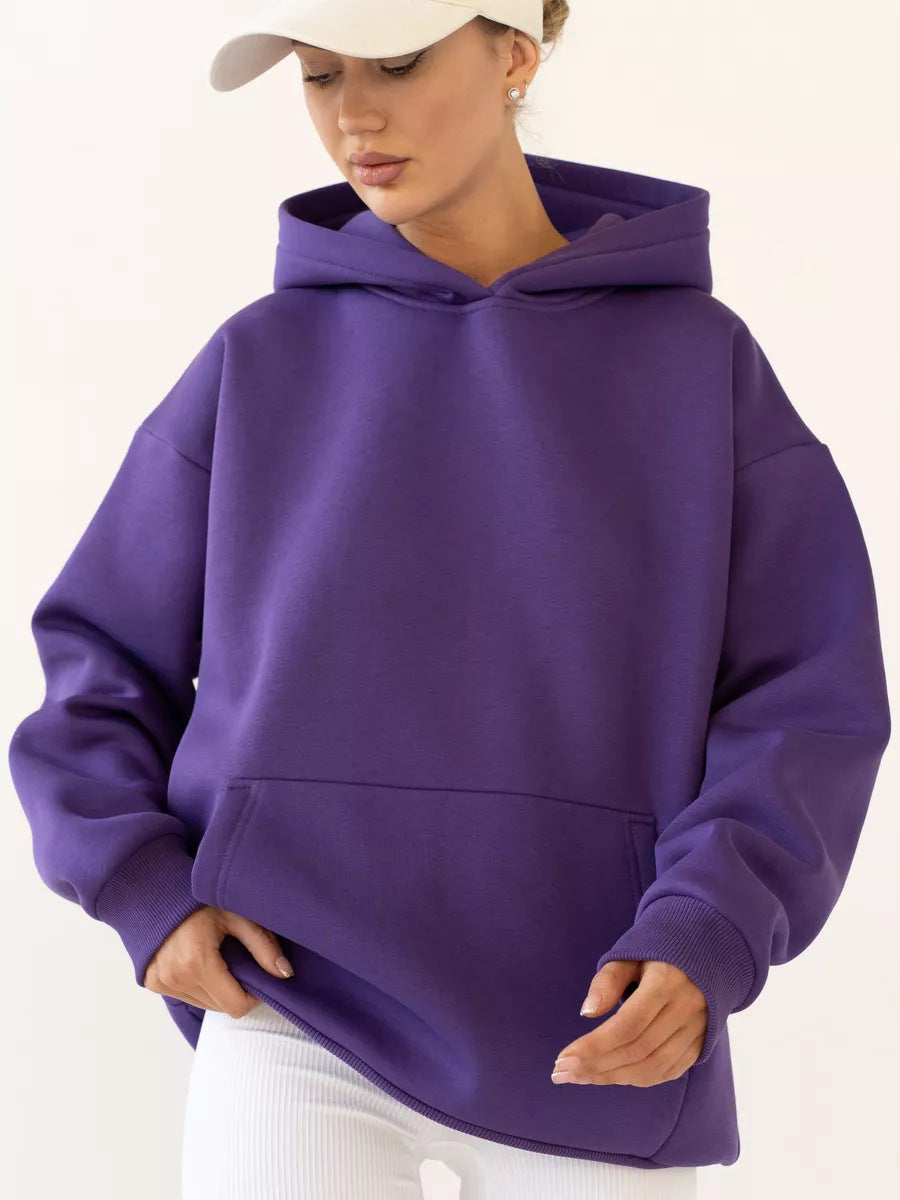 Women's Oversized Fleece Hoodie With Kangaroo Pocket