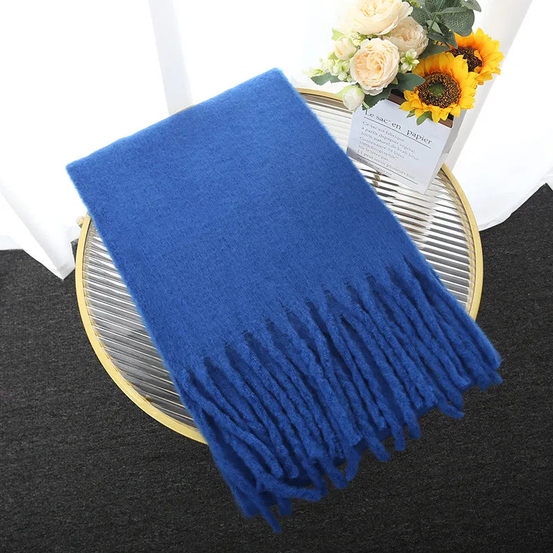 Oversized Winter Scarf Soft Solid-Color Wrap