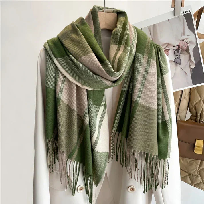 Women's Plaid Scarf Classic Checked Wrap