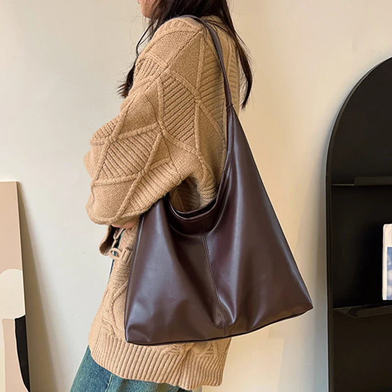 Open top tote bag showing roomy interior space
