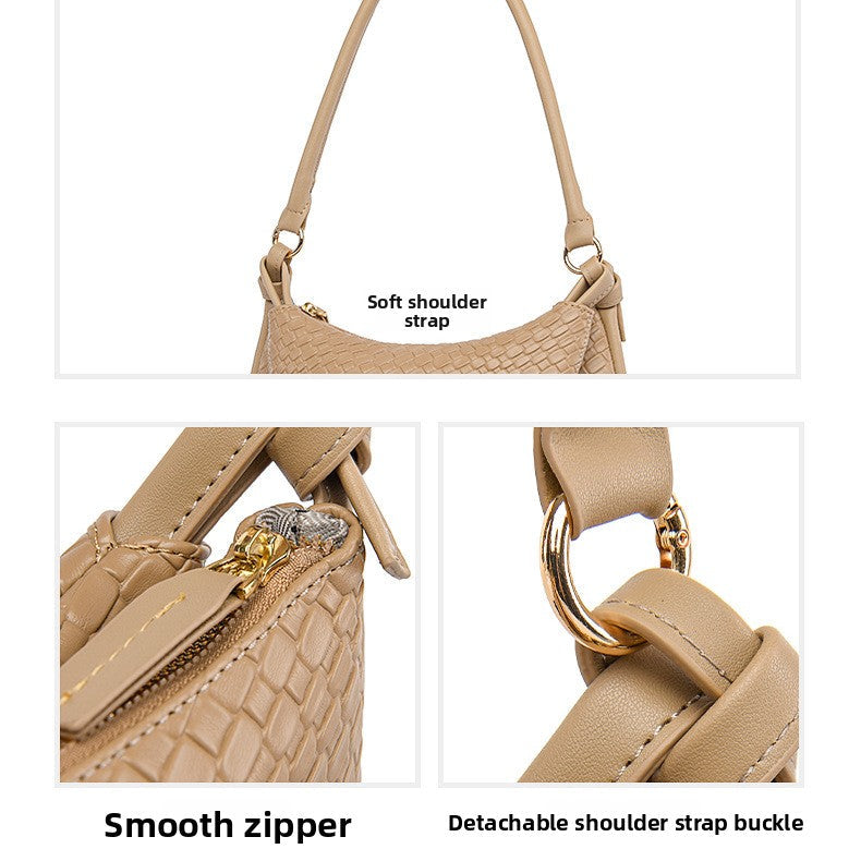 Double Layer Woven Shoulder Bag