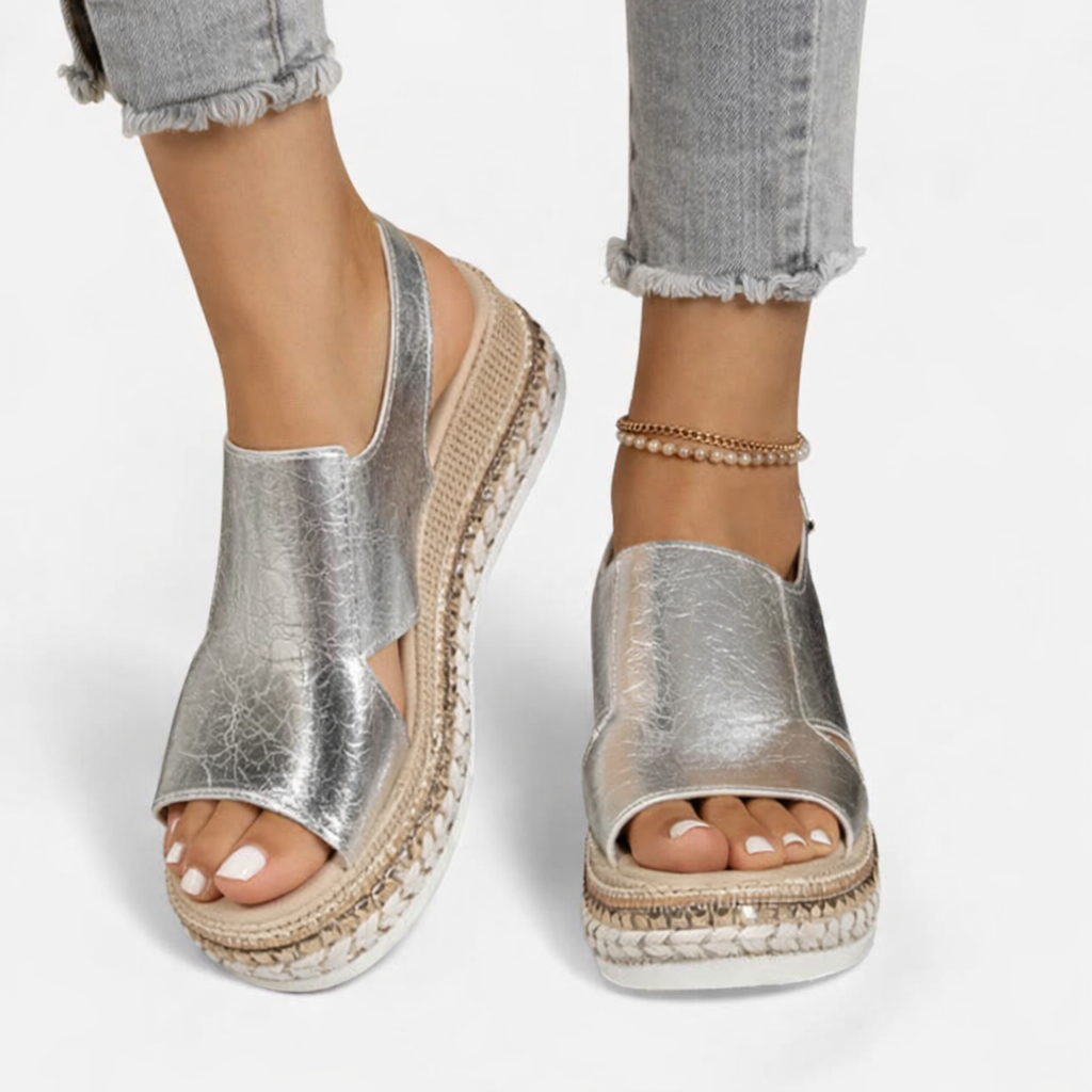 Cushioned Wedge Sandals With Adjustable Slingback
