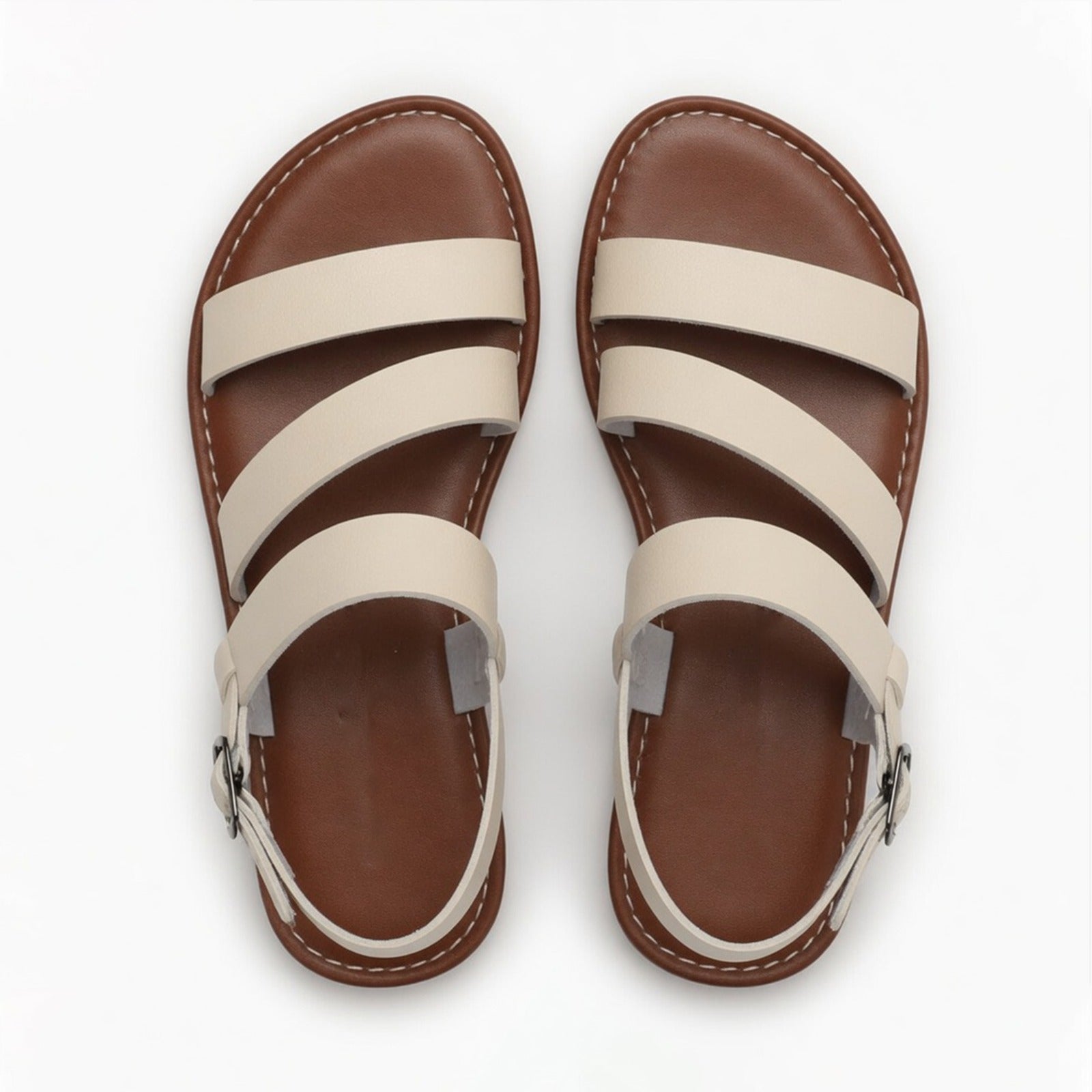 Women's Strappy Flat Sandals Lightweight Open-Toe Summer Shoes