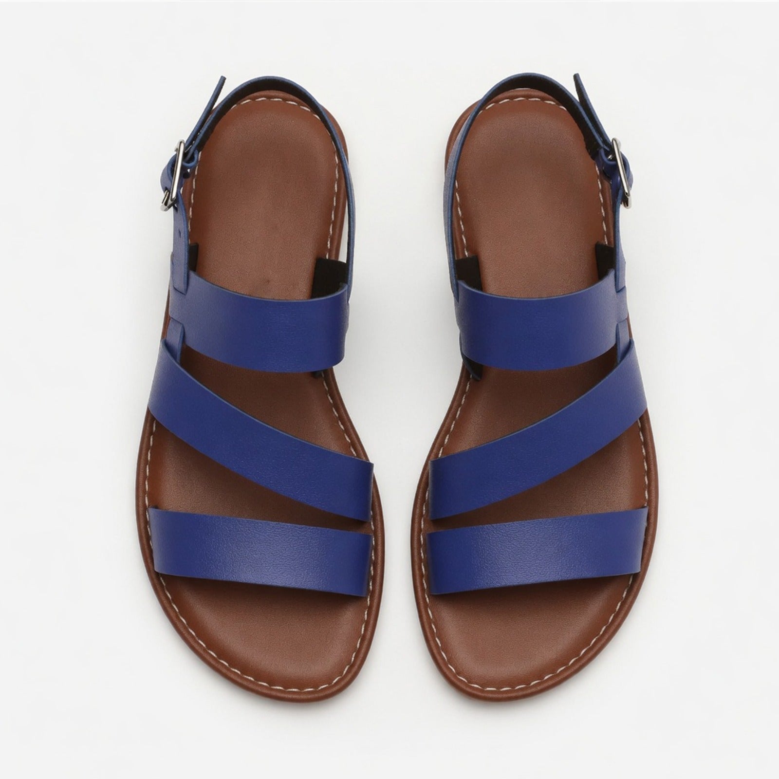 Women's Strappy Flat Sandals Lightweight Open-Toe Summer Shoes
