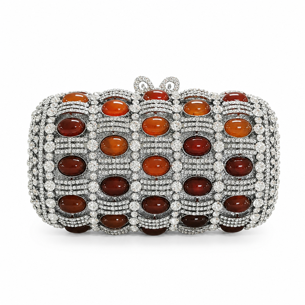 Golden Crystal Evening Clutch Bag