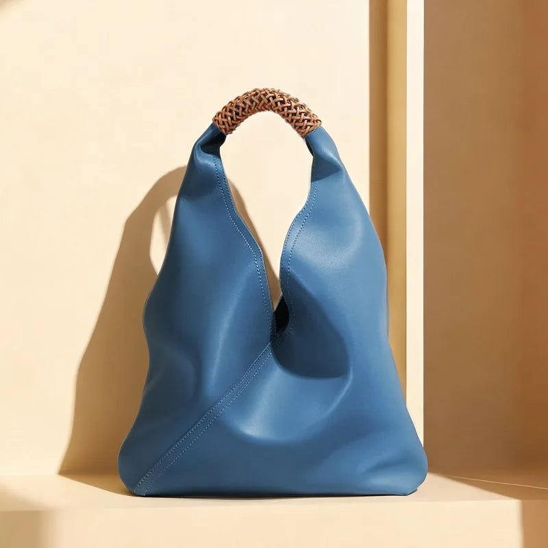 Genuine Leather Underarm Bag Large Capacity Shoulder Tote Women